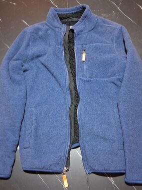 Navy Blue Fleece Zip-Up Jacket